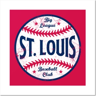 St. Louis Retro Big League Baseball - Red Posters and Art